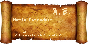 Maria Bernadett névjegykártya